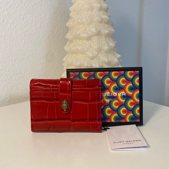 NWT Kurt Geiger Leather Croc Embossed Card Holder - Picture 9 of 11